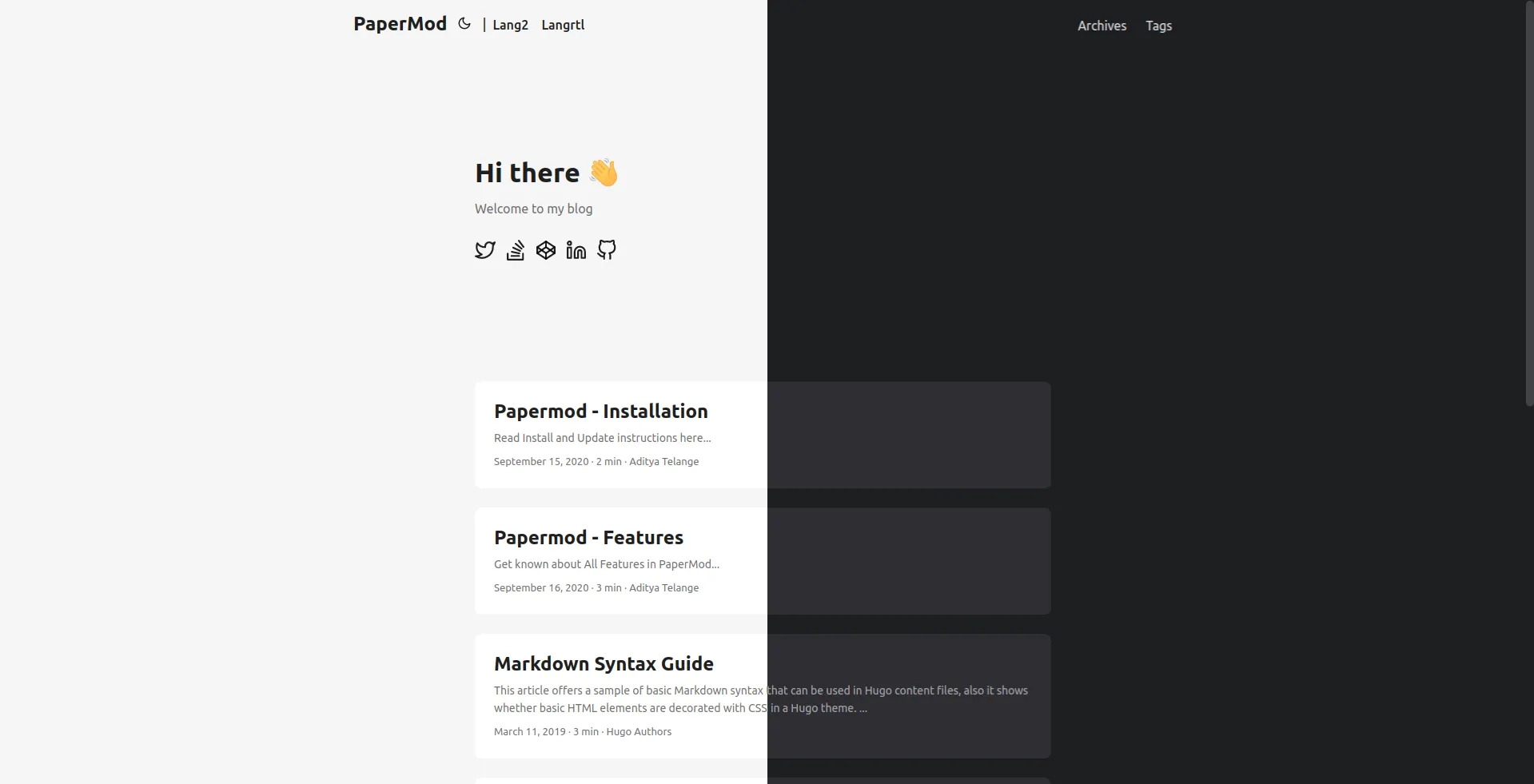 Screenshot of homeinfo mode